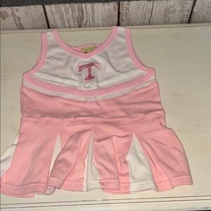 Tennessee Titans Cheerleader Pink and White Kids Sleeveless Dress